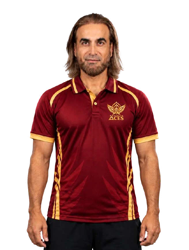 Imran Tahir in the Arabian Aces kit