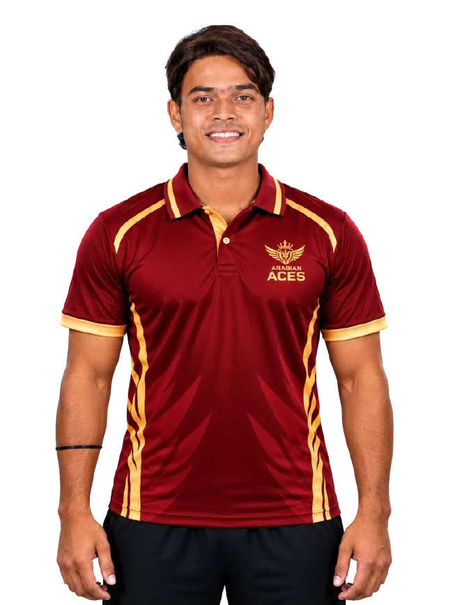 Dunith Wellalage in the Arabian Aces kit